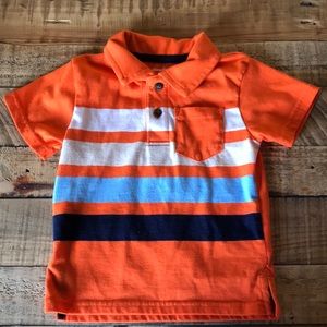Grananimals 2T Orange Striped Polo